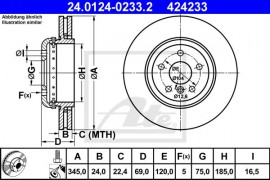 Ate Тормозной диск ATE 24.0124-0233.2 - Заображення 1