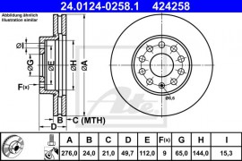 Ate Тормозной диск ATE 24.0124-0258.1 - Заображення 1
