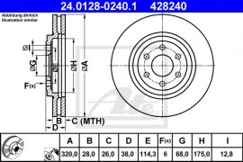 Ate Тормозной диск ATE 24.0128-0240.1 - Заображення 1