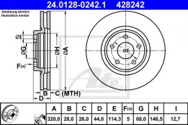 Ate Тормозной диск ATE 24.0128-0242.1 - Заображення 1