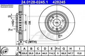Ate Тормозной диск ATE 24.0128-0245.1 - Заображення 1