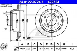 Ate Тормозной диск ATE 24.0122-0724.1 - Заображення 1
