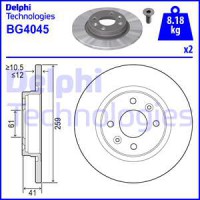Delphi Тормозной диск DELPHI DL BG4045 - Заображення 1