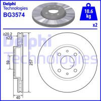 Delphi Тормозной диск DELPHI DL BG3574 - Заображення 1