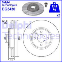 Delphi Тормозной диск DELPHI DL BG3430 - Заображення 1