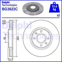 Delphi Тормозной диск DELPHI DL BG3622 - Заображення 1