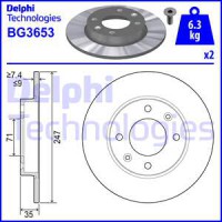 Delphi Тормозной диск DELPHI DL BG3653 - Заображення 1