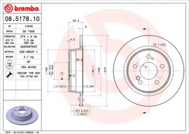 Brembo Тормозной диск Brembo 08.5178.10 - Заображення 1