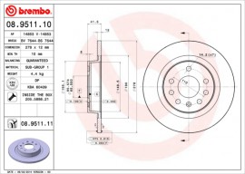 Brembo Тормозной диск Brembo 08.9511.10 - Заображення 1