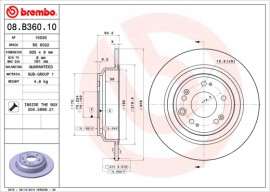 Brembo Тормозной диск Brembo 08.B360.10 - Заображення 1