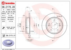 Brembo Тормозной диск Brembo 08.C172.20 - Заображення 1