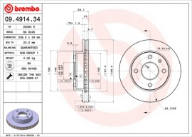 Тормозной диск Brembo 09.4914.34