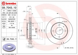 Brembo Тормозной диск Brembo 09.7043.10 - Заображення 1
