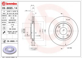Brembo Тормозной диск Brembo 09.8695.14 - Заображення 1