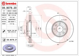 Brembo Тормозной диск Brembo 09.9078.20 - Заображення 1