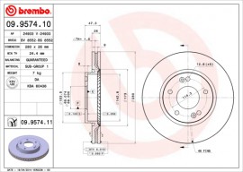 Brembo Тормозной диск Brembo 09.9574.10 - Заображення 1