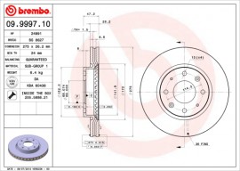 Brembo Тормозной диск Brembo 09.9997.10 - Заображення 1