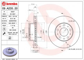 Brembo Тормозной диск Brembo 09.A235.20 - Заображення 1
