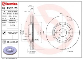 Brembo Тормозной диск Brembo 09.A532.20 - Заображення 1