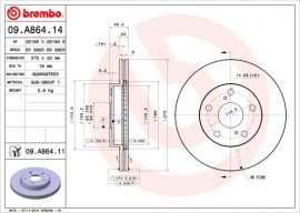 Тормозной диск Brembo 09.A864.14