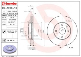 Тормозной диск Brembo 09.A918.10