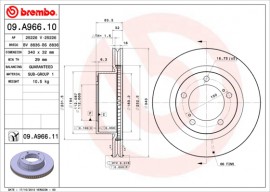 Brembo Тормозной диск Brembo 09.A966.10 - Заображення 1