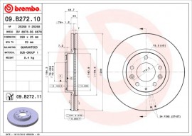 Brembo Тормозной диск Brembo 09.B272.10 - Заображення 1