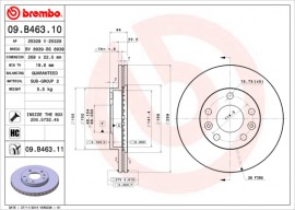Brembo Тормозной диск Brembo 09.B463.10 - Заображення 1