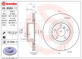 Brembo Тормозной диск Brembo 09.B569.11 - Заображення 1