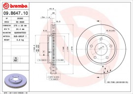 Brembo Тормозной диск Brembo 09.B647.10 - Заображення 1