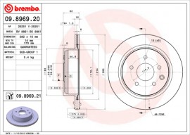 Тормозной диск Brembo 09.8969.20