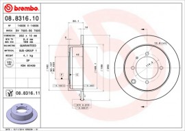 Brembo Тормозной диск Brembo 08.8316.10 - Заображення 1