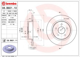 Brembo Тормозной диск Brembo 08.B601.10 - Заображення 1