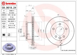 Brembo Тормозной диск Brembo 09.9618.24 - Заображення 1