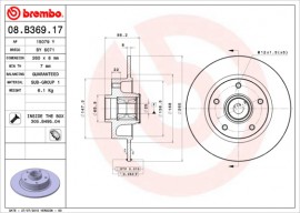 Brembo Тормозной диск Brembo 08.B369.17 - Заображення 1