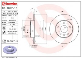 Brembo Тормозной диск Brembo 08.7627.11 - Заображення 1