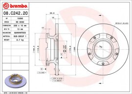 Brembo Тормозной диск Brembo 08.C242.20 - Заображення 1