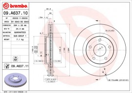 Brembo Тормозной диск Brembo 09.A637.10 - Заображення 1