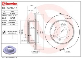 Brembo Тормозной диск Brembo 09.B409.10 - Заображення 1