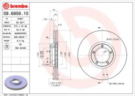 Brembo Тормозной диск Brembo 09.6959.10 - Заображення 1
