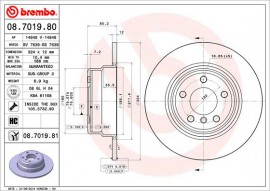 Тормозной диск Brembo Painted disk 08.7019.81
