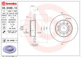 Тормозной диск Brembo Painted disk 08.9488.11