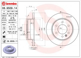 Brembo Тормозной диск Brembo Painted disk 08.9509.11 - Заображення 1