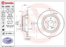 Тормозной диск Brembo Painted disk 08.9584.11