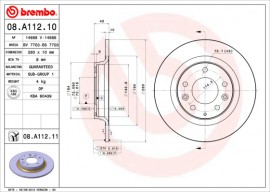 Тормозной диск Brembo Painted disk 08.A112.11
