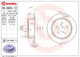Brembo Тормозной диск Brembo Painted disk 08.A605.11 - Заображення 1