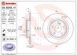 Тормозной диск Brembo Painted disk 08.B348.41