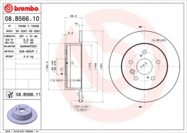 Тормозной диск Brembo Painted disk 08.B566.11
