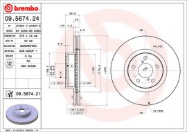 Brembo Тормозной диск Brembo Painted disk 09.5674.21 - Заображення 1
