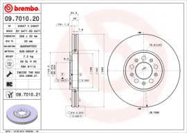 Тормозной диск Brembo Painted disk 09.7010.21